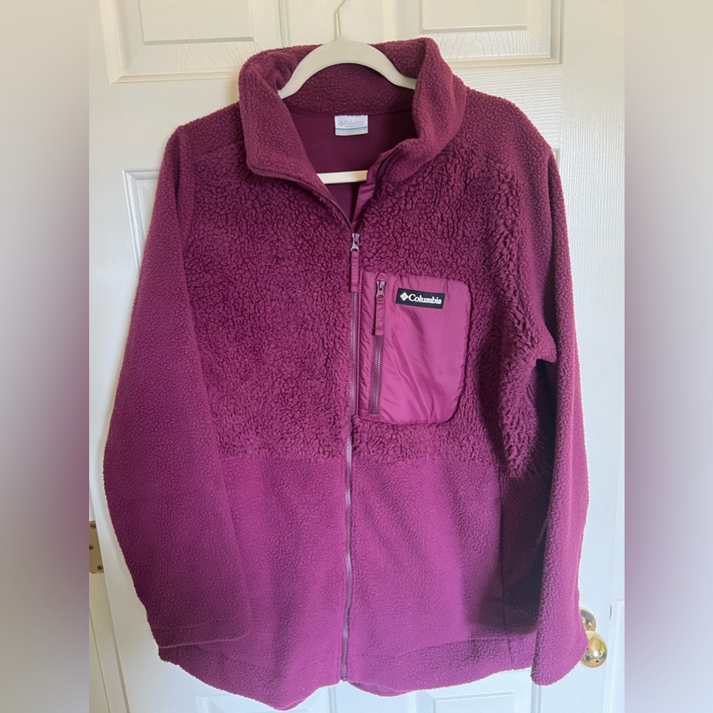 Columbia XL Tunic Length Fleece Jacket in Purple